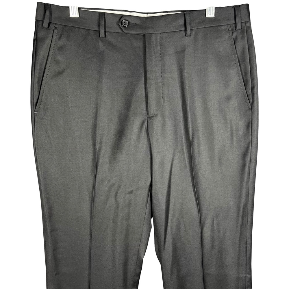 Santorelli Roma Dress Pants Men's 35 Black Loro Piana Wool S110s Made in Italy